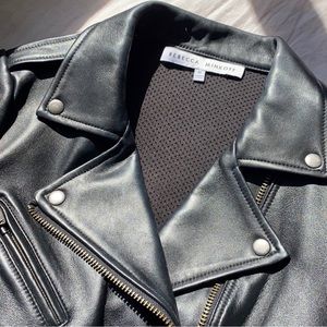 Rebecca Minkoff Wes' Perforated Panel Leather Moto Jacke